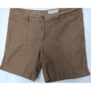 Eddie Bauer Womens Size 16 Cargo Shorts Rip Stop Browb Cotton Hiking Outdoors